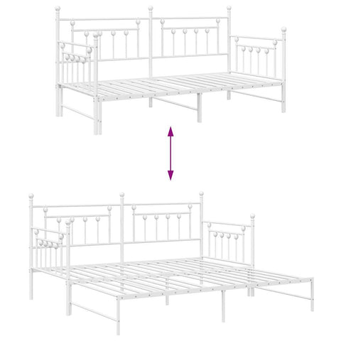 vidaXL Daybed Frame with Headboard White 107 x 203 cm Steel