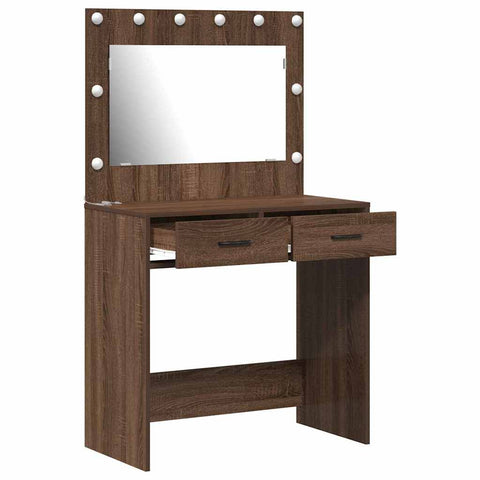vidaXL Dressing Table Brown oak 78.5 x 41 x 135 cm Engineered wood