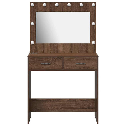 vidaXL Dressing Table Brown oak 78.5 x 41 x 135 cm Engineered wood