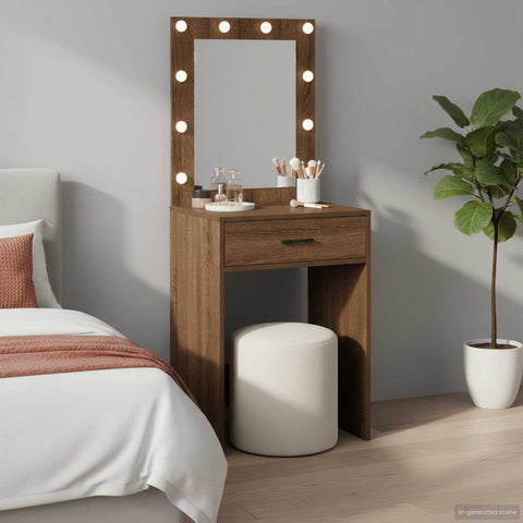 vidaXL Dressing Table Brown Oak 50 x 41 x 135 cm Engineered wood