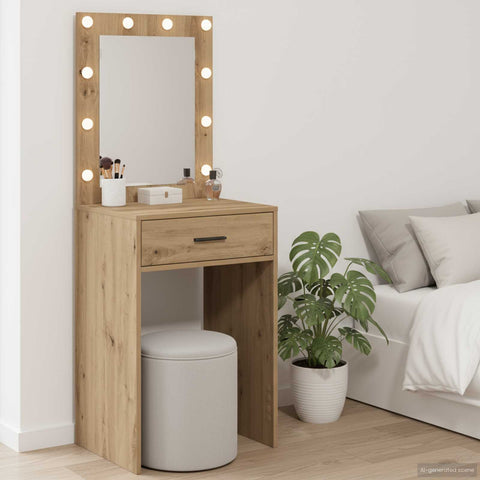 vidaXL Dressing Table Artisan oak 50 x 41 x 135 cm Engineered wood