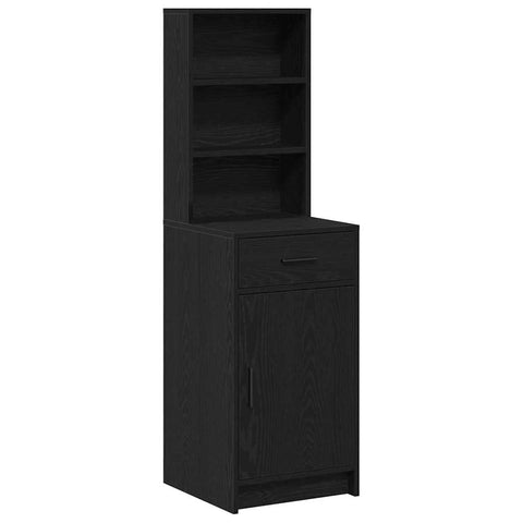 vidaXL Highboard Black Oak 40 x 40.5 x 135 cm Engineered Wood