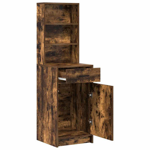 vidaXL Highboard Smoked oak 40 x 40.5 x 135 cm Engineered wood