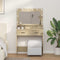 vidaXL Dressing Table with LED Lights in Sonoma Oak - 79 x 41 x 135 cm