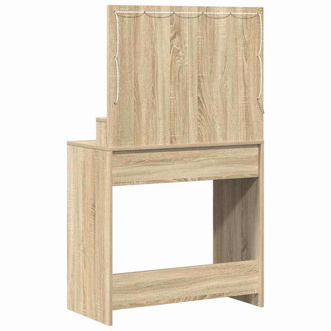 vidaXL Dressing Table with LED Lights in Sonoma Oak - 79 x 41 x 135 cm