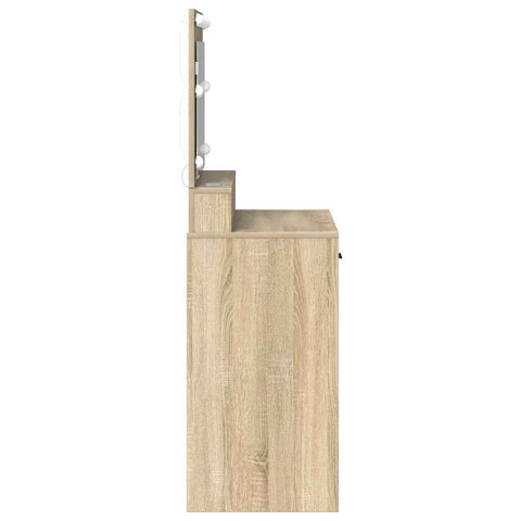 vidaXL Dressing Table with LED Lights in Sonoma Oak - 79 x 41 x 135 cm