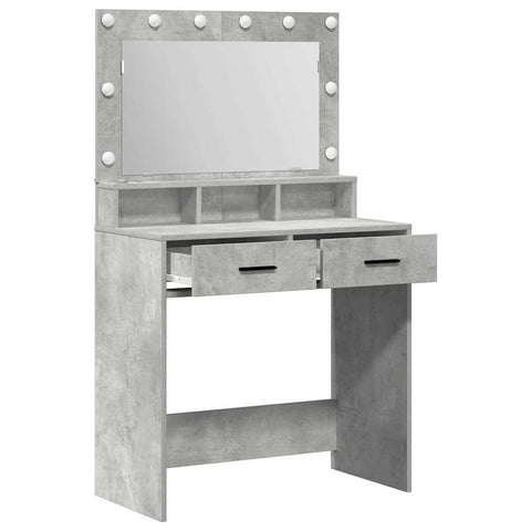 vidaXL Dressing Table Concrete grey 79 x 41 x 135 cm Engineered wood