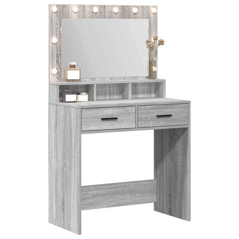 vidaXL Dressing Table Grey Sonoma 79 x 41 x 135 cm Engineered wood