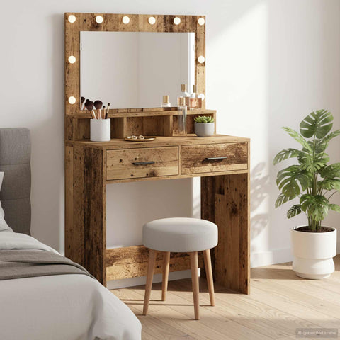 vidaXL Dressing Table Old wood 79 x 41 x 135 cm Engineered wood