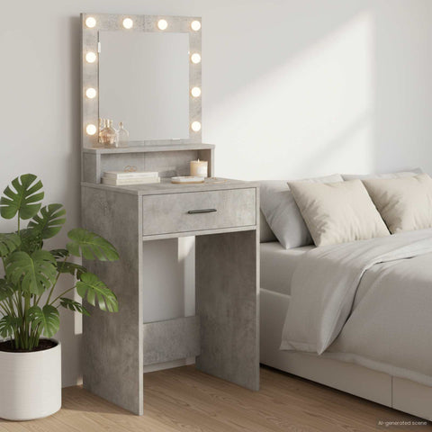 vidaXL Dressing Table Concrete grey 50 x 41 x 135 cm Engineered wood