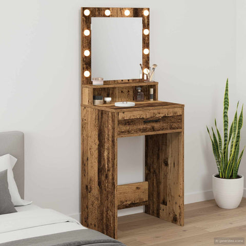 vidaXL Dressing Table Old Wood 50 x 41 x 135 cm Engineered wood
