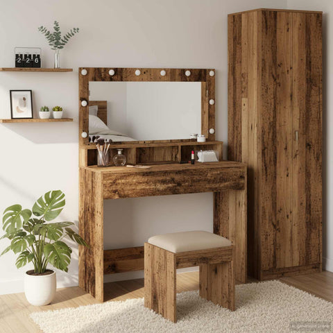 vidaXL Dressing Table Old wood 100 x 41 x 135 cm Engineered wood