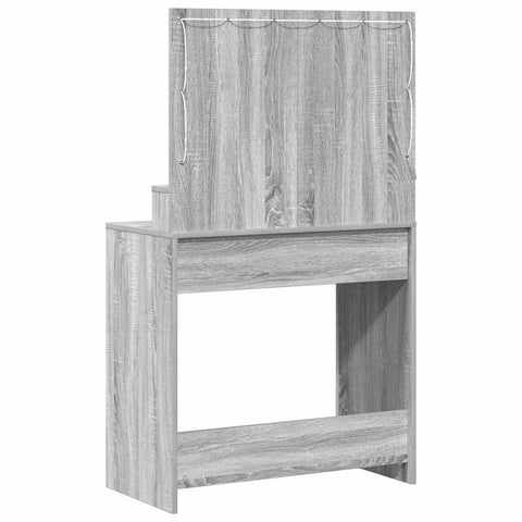 vidaXL Vanity Table Grey sonoma Engineered Wood 75.5 x 41 x 135 cm