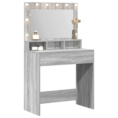 vidaXL Vanity Table Grey sonoma Engineered Wood 75.5 x 41 x 135 cm