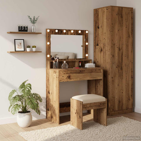 vidaXL Dressing Table Old wood 79 x 41 x 135 cm Engineered wood