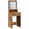vidaXL Dressing Table with LED Lights - Old Wood, 50x41x135 cm