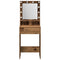 vidaXL Dressing Table with LED Lights - Old Wood, 50x41x135 cm