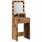 vidaXL Dressing Table with LED Lights - Old Wood, 50x41x135 cm