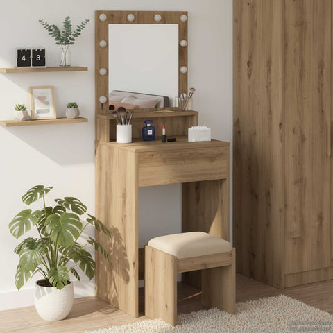 vidaXL Dressing Table Artisan oak 50 x 41 x 135 cm Engineered wood