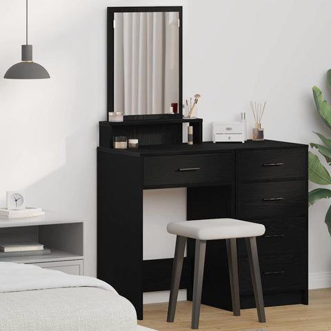 vidaXL Dressing Table Black oak 50 x 41 x 140 cm Engineered wood