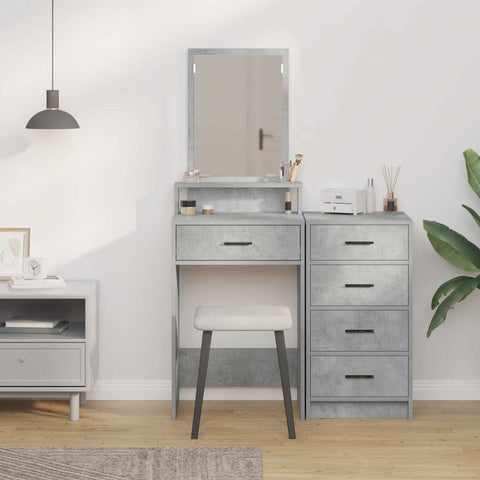vidaXL Dressing Table Concrete grey 50 x 41 x 140 cm Engineered wood