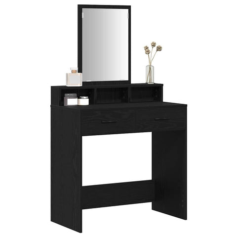 vidaXL Dressing Table Black oak 79 x 41 x 140 cm Engineered wood