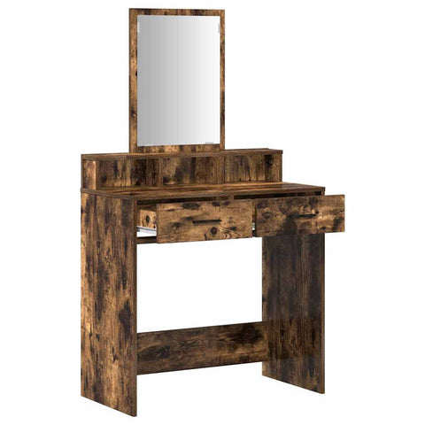 vidaXL Dressing Table Smoked oak 79 x 41 x 140 cm Engineered wood