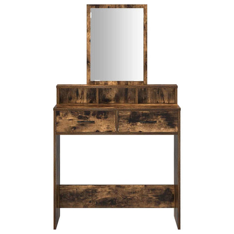 vidaXL Dressing Table Smoked oak 79 x 41 x 140 cm Engineered wood