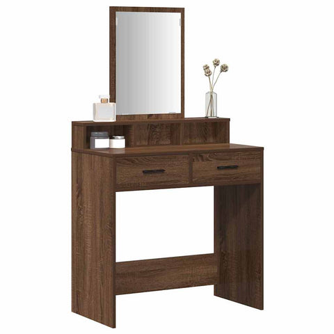vidaXL Dressing Table Brown Oak 79 x 41 x 140 cm Engineered wood