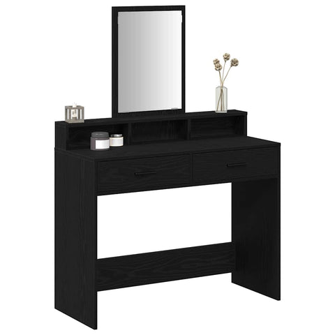 vidaXL Dressing Table Black oak 100 x 41 x 140 cm Engineered wood