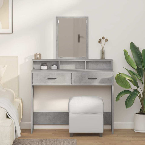 vidaXL Dressing Table Concrete grey 100 x 41 x 140 cm Engineered wood