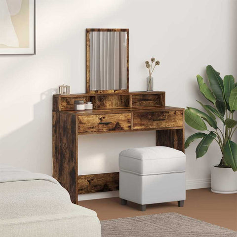 vidaXL Dressing Table Smoked oak 100 x 41 x 140 cm Engineered wood