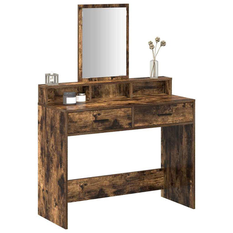 vidaXL Dressing Table Smoked oak 100 x 41 x 140 cm Engineered wood
