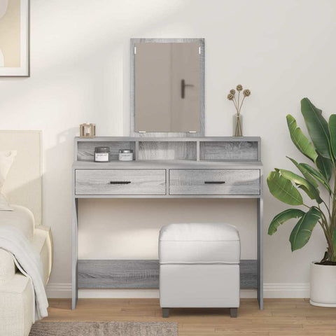 vidaXL Dressing Table Grey Sonoma 100 x 41 x 140 cm Engineered wood