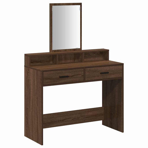 vidaXL Dressing Table with Drawers Brown Oak 100x41x140 cm