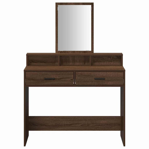 vidaXL Dressing Table with Drawers Brown Oak 100x41x140 cm
