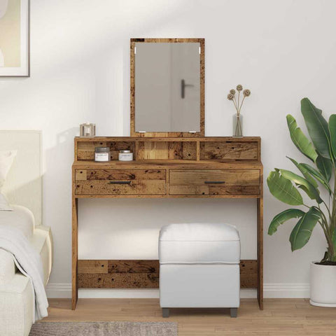 vidaXL Dressing Table Old Wood 100 x 41 x 140 cm Engineered wood