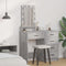 vidaXL Dressing Table with LED Lights Concrete Grey 50x41x140 cm