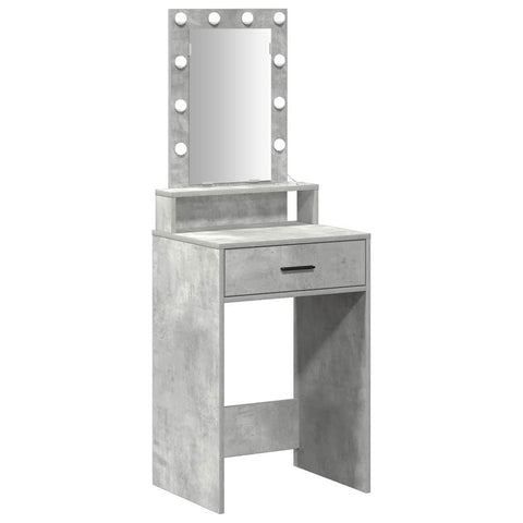 vidaXL Dressing Table with LED Lights Concrete Grey 50x41x140 cm