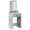 vidaXL Dressing Table with LED Lights Concrete Grey 50x41x140 cm