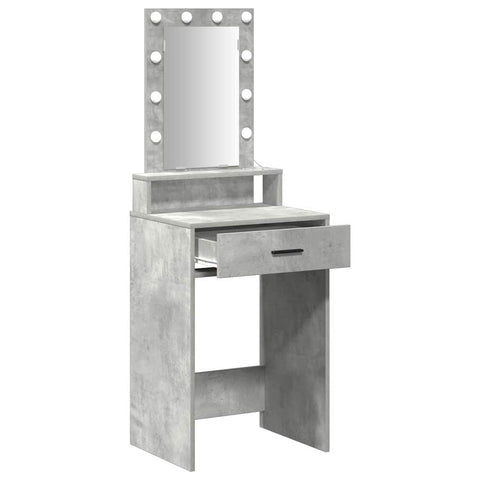 vidaXL Dressing Table with LED Lights Concrete Grey 50x41x140 cm