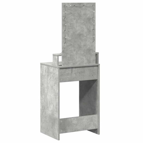 vidaXL Dressing Table with LED Lights Concrete Grey 50x41x140 cm