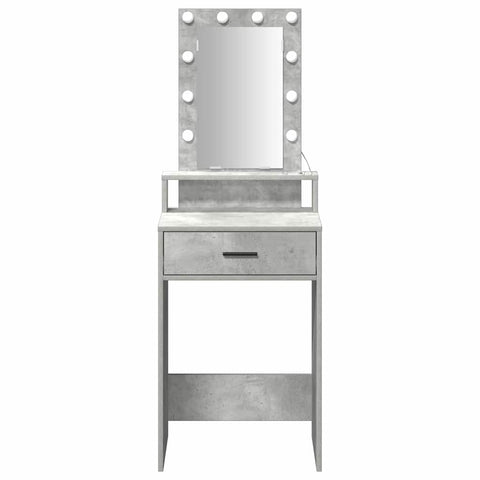 vidaXL Dressing Table with LED Lights Concrete Grey 50x41x140 cm