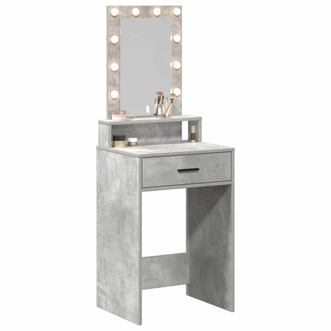 vidaXL Dressing Table with LED Lights Concrete Grey 50x41x140 cm