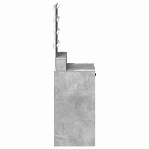 vidaXL Dressing Table with LED Lights Concrete Grey 50x41x140 cm