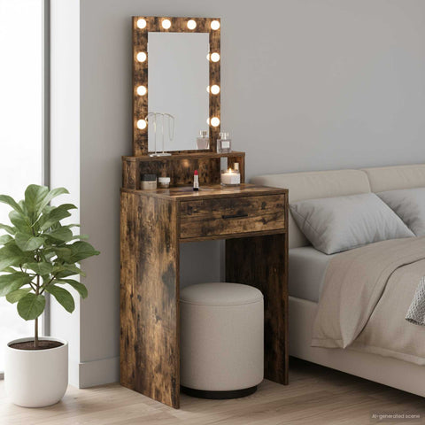 vidaXL Dressing Table Brown 50 x 41 x 140 cm Engineered wood