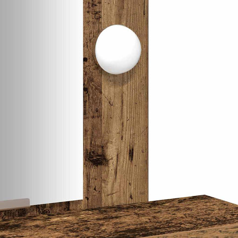 vidaXL Dressing Table with LED Lights Old Wood 50x41x140 cm