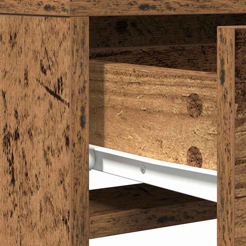 vidaXL Dressing Table with LED Lights Old Wood 50x41x140 cm