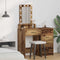 vidaXL Dressing Table with LED Lights Old Wood 50x41x140 cm