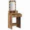vidaXL Dressing Table with LED Lights Old Wood 50x41x140 cm